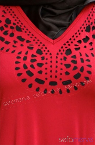 Laser Cutting Dress 2642-02 Claret Red 2642-02