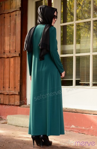 Yeni Sezon Elbise Modeli SHALL 2644 03 Yeşil