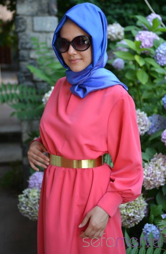 Sümbül Kalem Elbise 2656-06 Nar Çiçeği