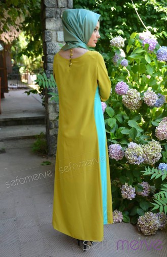 زمباك فستان بتصميم مُخطط 2650-03 لون أصفر داكن 2650-03