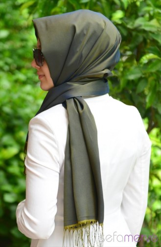 Sefamerve Suveybe Shawl 07 Navy Blue Army Green 07