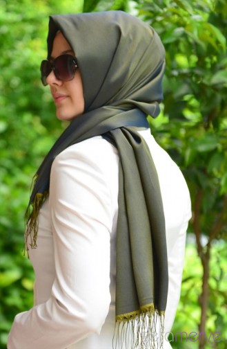 Sefamerve Suveybe Shawl 07 Navy Blue Army Green 07