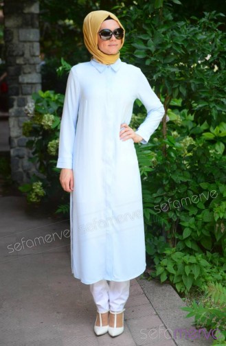 Long Buttons Tunik 12198-01 Mavi 12198-01