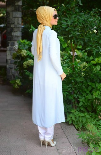 Long Buttons Tunik 12198-01 Mavi 12198-01