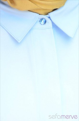 Long Buttons Tunik 12198-01 Mavi 12198-01