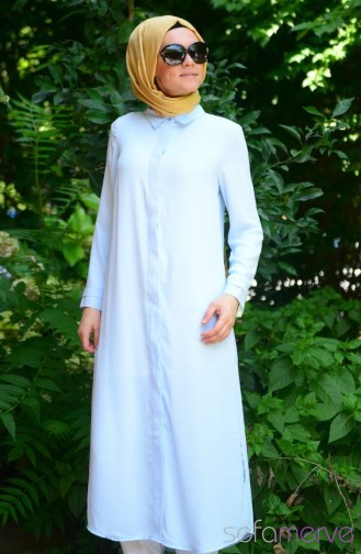 Long Buttons Tunik 12198-01 Mavi 12198-01