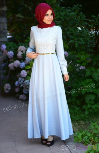 فستان أزرق سماوي 52043-03
