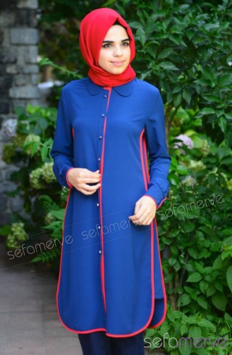 Sefamerve Zernişan Tesettür Tunik 4163-02 indigo