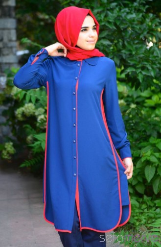 Sefamerve Zernişan Tesettür Tunik 4163-02 indigo