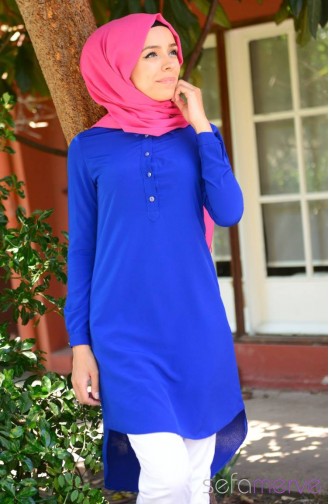 Tesettür Tunik Zernişan 4110-05 Saks