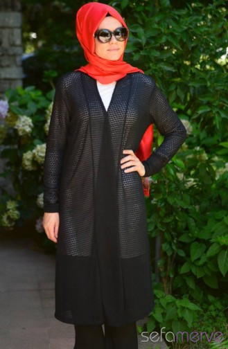 Yazlık Uzun Hırka 1478-01 Siyah