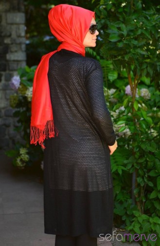 Yazlık Uzun Hırka 1478-01 Siyah