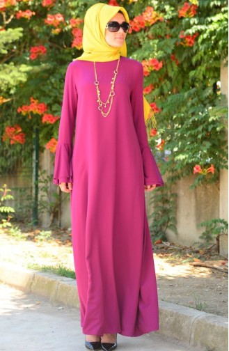 Dark Fuchsia Hijab Dress 5936-02