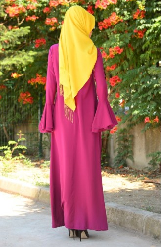 Dark Fuchsia Hijab Dress 5936-02