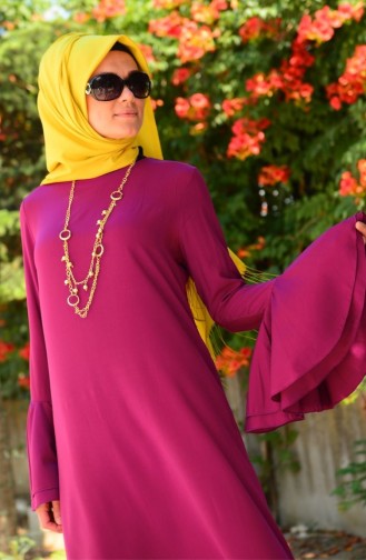 Dunkel-Fuchsia Hijab Kleider 5936-02