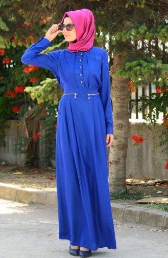 Saxe Hijab Dress 150328-03