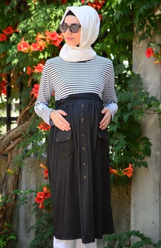 Tesettür Hamile Tunik 3998-01 Siyah