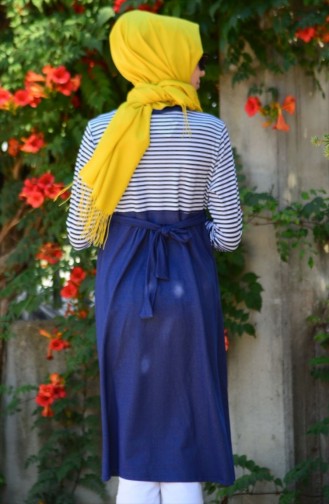 Tesettür Hamile Tunik 3998-03 Mavi