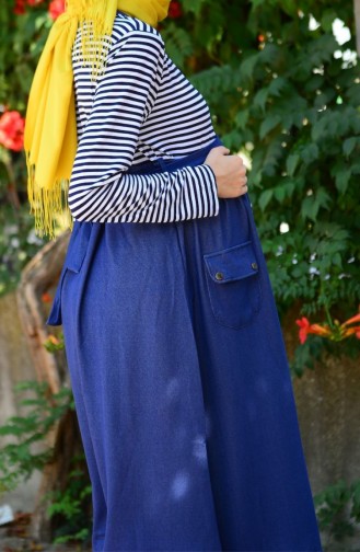 Tesettür Hamile Tunik 3998-03 Mavi