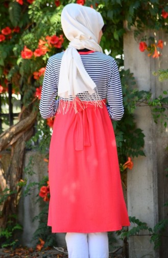 Tesettür Hamile Tunik 3998-04 Mercan
