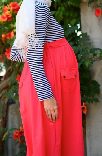 Tesettür Hamile Tunik 3998-04 Mercan