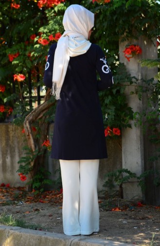Minahill Hijab Sweatpants 40215-06 Navy Eccru 40215-06