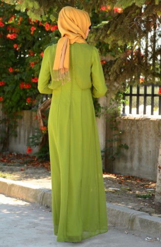 Pistachio Green Hijab Dress 52254-03