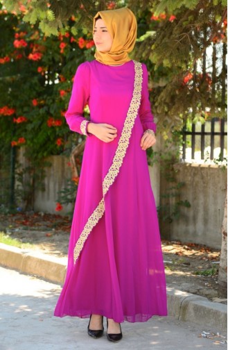 Fuchsia Hijab Dress 52272-04