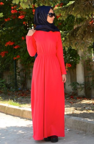 Granat-Blumen Hijab Kleider 4015-07