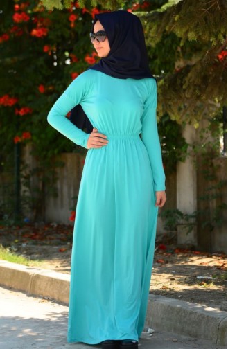 Minzengrün Hijab Kleider 4015-06