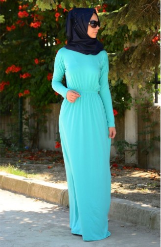 Minzengrün Hijab Kleider 4015-06