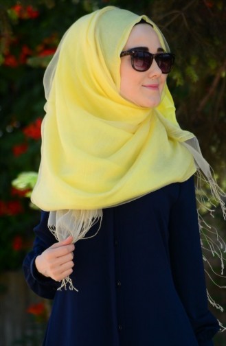 İpek Tül Şal 14 Sarı Bej