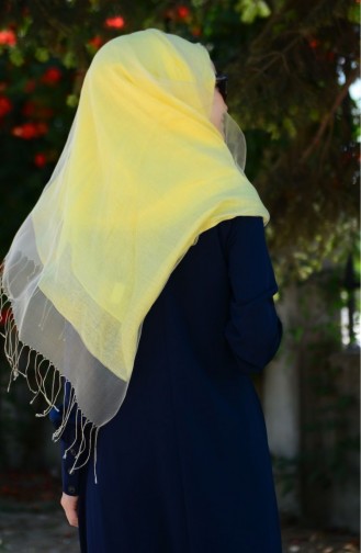 İpek Tül Şal 14 Sarı Bej