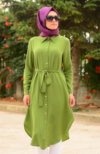 Tesettür Tunik Zernişan 4411-18 Yeşil