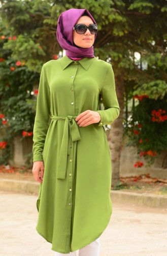 Tesettür Tunik Zernişan 4411-18 Yeşil
