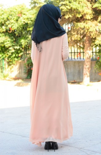 Tesettür Elbise Şükran 4151-04 Somon