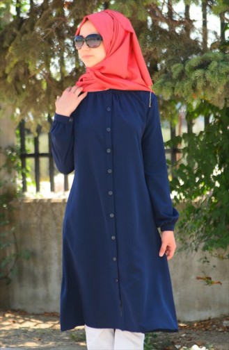 Tesettür Tunik Zernişan 4458-03 Lacivert