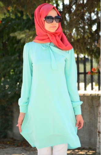 Tesettür Tunik Zernişan 4464-13 Mint Yeşili