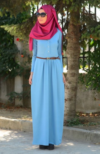 Robe Hijab Bleu Glacé 4028-04