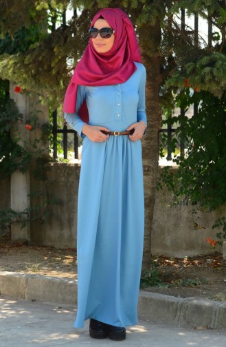 Robe Hijab Bleu Glacé 4028-04