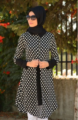 Tesettür Tunik Zernişan 4467-02 Siyah