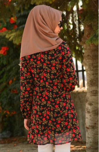 Tesettür Tunik Zernişan 4383-01 Siyah