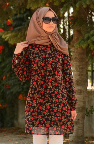 Tesettür Tunik Zernişan 4383-01 Siyah