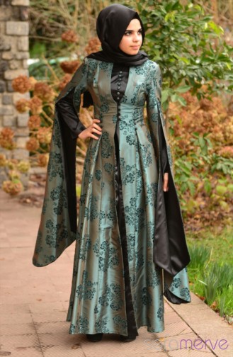 Sefamerve Hürrem Evening Dress  1138-01 Green 1138-01