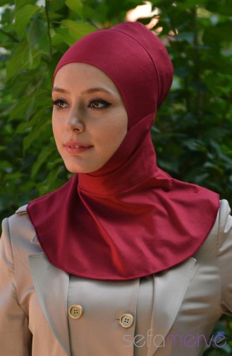 Sefamerve Hijab Bonnet 16 Claret Red 16