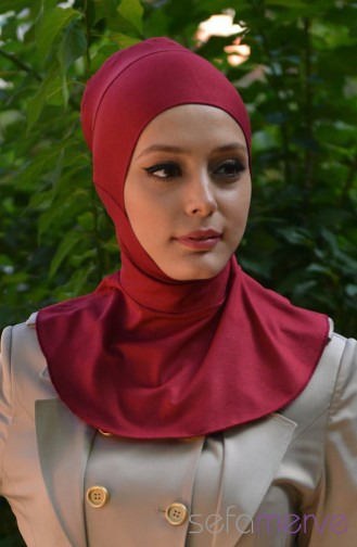 Sefamerve Hijab Bonnet 16 Claret Red 16