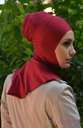 Sefamerve Hijab Bonnet 16 Claret Red 16