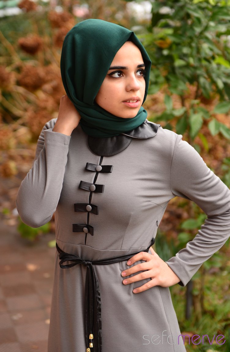 Percem Hijab Dress 6041 04 Gray 6041 04 Sefamerve