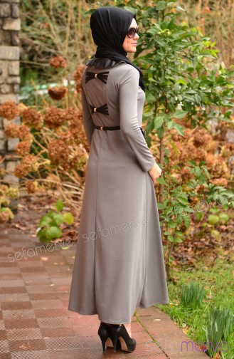 Perçem Hijab Dress 3058-04 Gray 3058-04