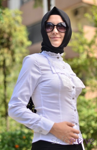 Trend Gömlek 5038-01 Beyaz